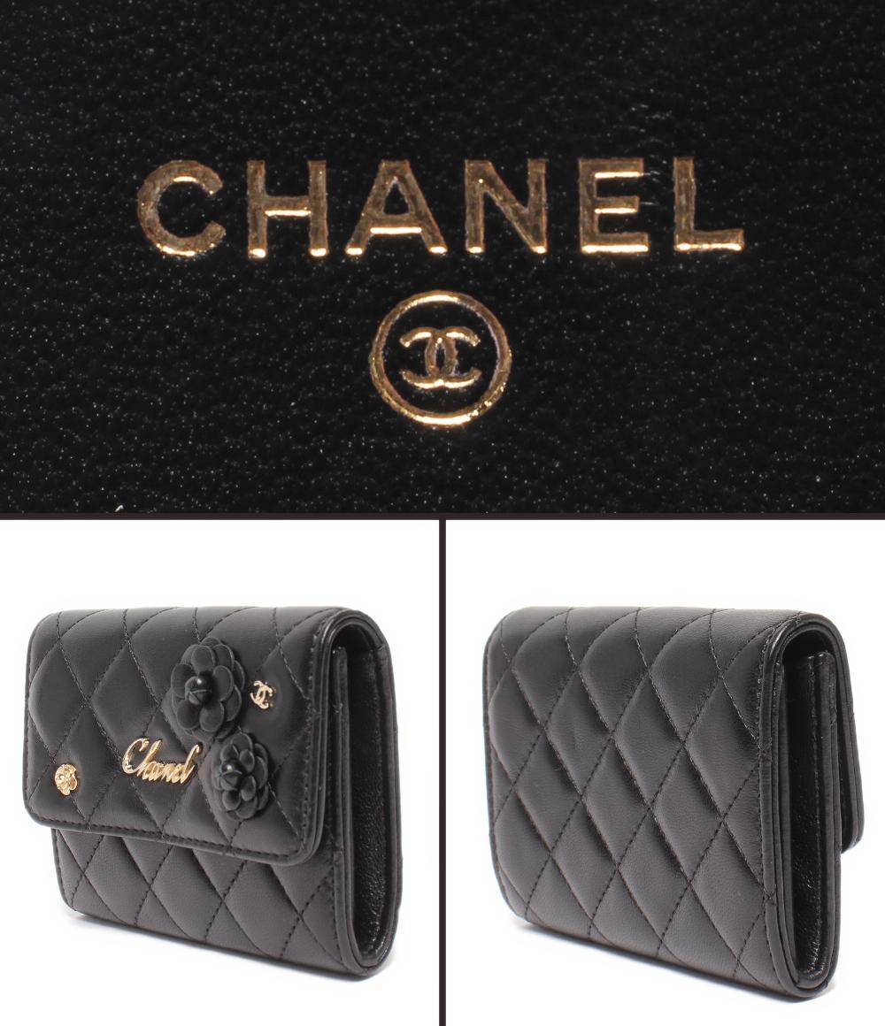 CHANEL コンパクトウォレット ミニ財布 ゴールド金具 27番台 カメリア