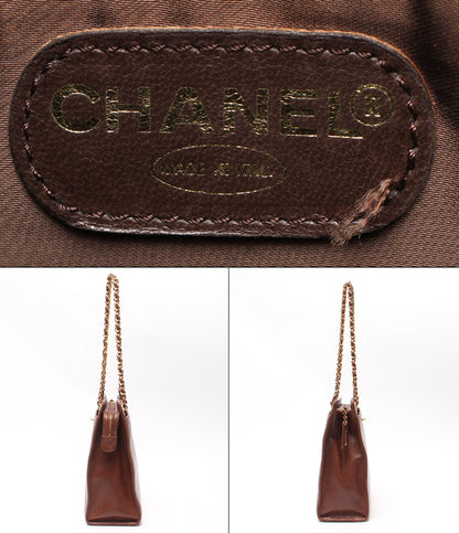 CHANEL チェーンショルダーバッグ 肩掛け ゴールド金具 キャビアスキン 4番台 レディース シャネル