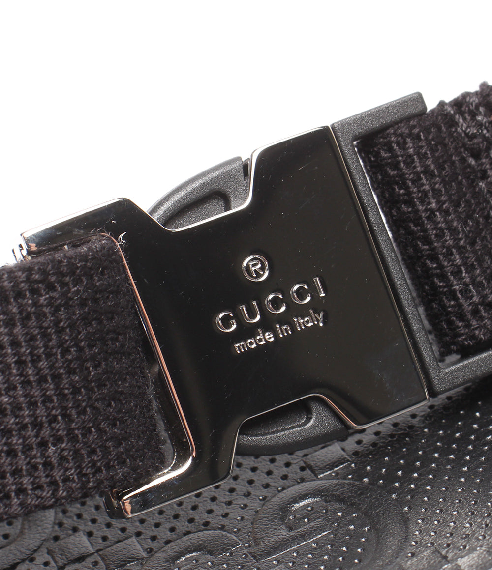 美品 GUCCI ウエストポーチ ボディバッグ GGエンボス 658582 325040 メンズ グッチ
