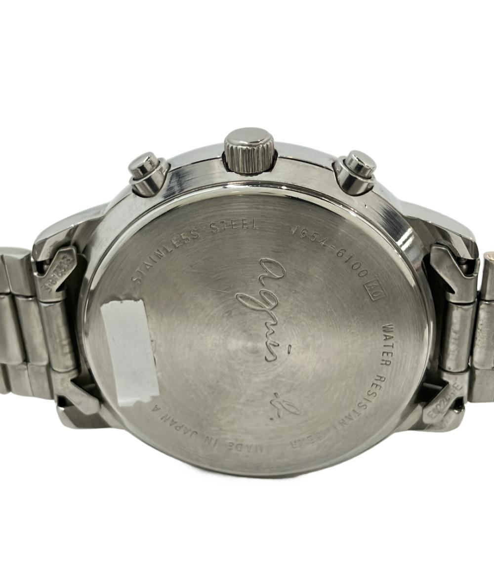 アニエスベー 腕時計 クオーツ ブラック V654-6100 ユニセックス agnes b.