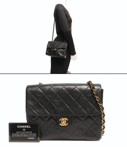 シャネル チェーンレザーショルダーバッグ ココマーク ゴールド金具 マトラッセ20 ラムスキン レディース CHANEL