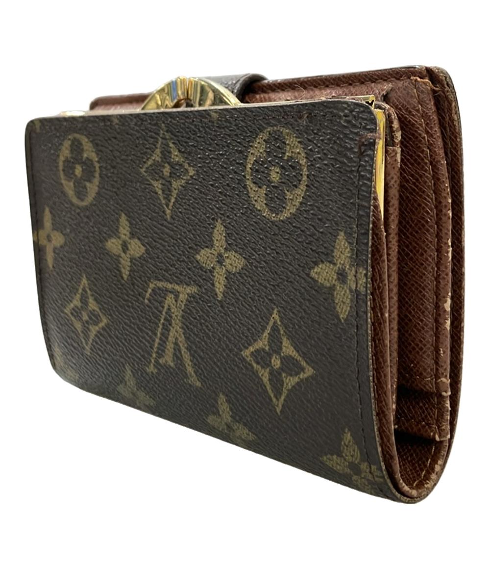 良品　LOUIS VUITTON モノグラム 二つ折り財布 がま口 茶色 ルイ ヴィトン モノグラム ヴィエノワ がま口 二つ折り 財布 ブラウン