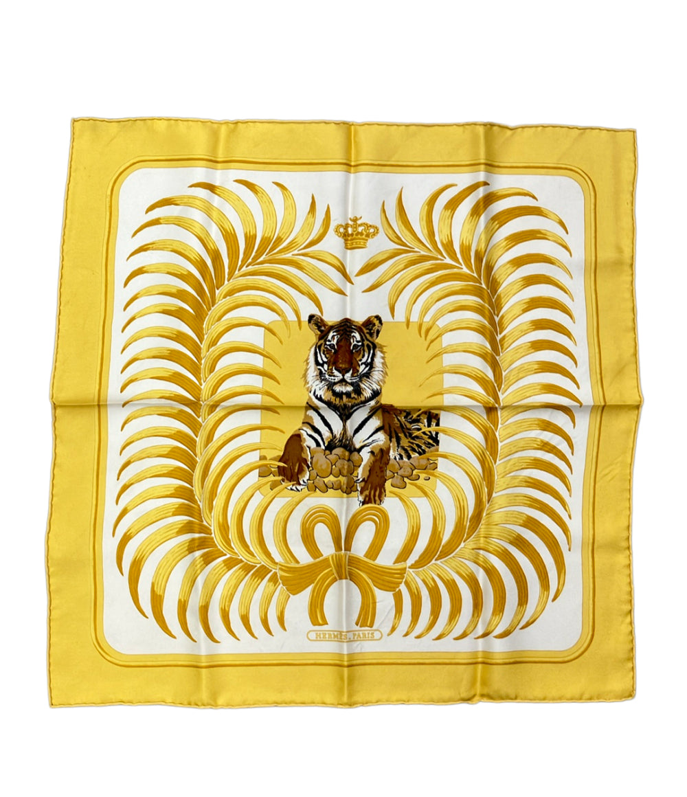HERMES スカーフ カレ45 シルク 100% TIGER ROYAL レディース エルメス