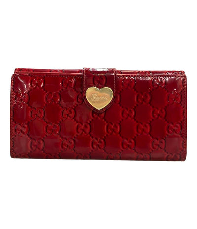 GUCCI ダブルホック 二つ折り長財布 エナメル グッチシマ 203550 0959 レディース グッチ