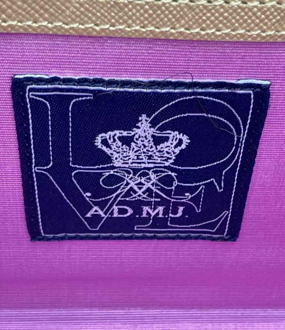 美品 A.D.M.J. ショルダーバッグ がま口 斜め掛け クロコ型押し