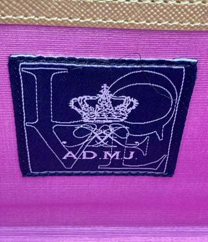 美品 A.D.M.J. ショルダーバッグ がま口 斜め掛け クロコ型押し レディース エーディーエムジェイ