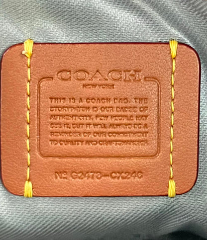 美品 コーチ ポーチ エッセンシャル コスメティックポーチ メタリック レザー CX246 レディース COACH