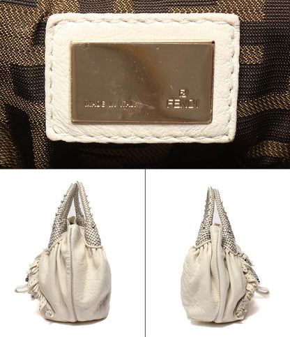 FENDI ハンドバッグ ホワイトレザー スパイ レディース フェンディ