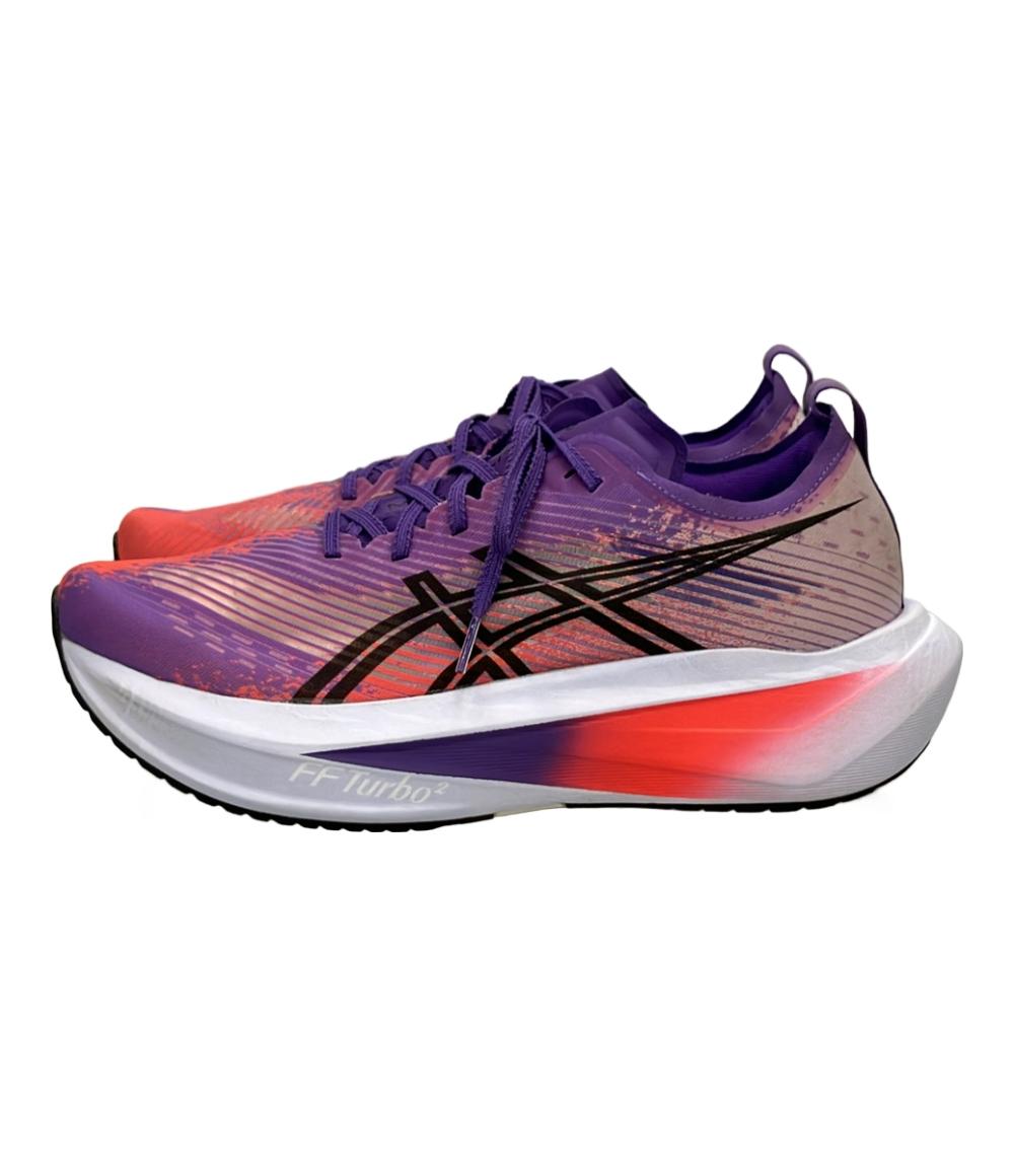 メガブラスト MEGABLAST ASICS ランニングシューズ 紫/オレンジ asics ローカットスニーカー 厚底 ランニングシューズ メガブラスト