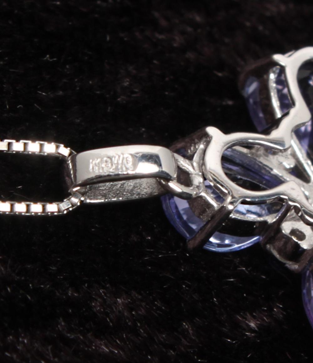 美品 ネックレス K18WG タンザナイト 2.00ct ダイヤ 0.10ct レディース