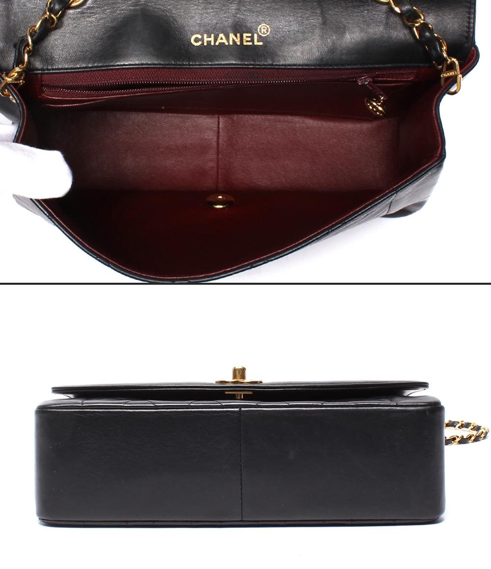 CHANEL チェーンショルダーバッグ ゴールド金具 マトラッセ 2番台 ラムスキン ダイアナフラップ 25 レディース シャネル