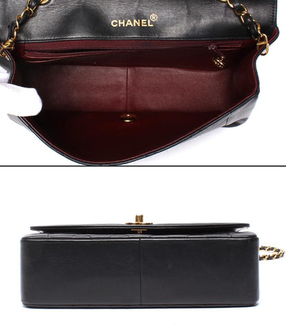 CHANEL チェーンショルダーバッグ ゴールド金具 マトラッセ 2番台 ラムスキン ダイアナフラップ 25 レディース シャネル