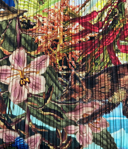 美品 PLEATS PLEASE 長袖 プリーツワンピース AURORA JUNGLE PP33JH725 レディース SIZE 2 (M) プリーツプリーズ