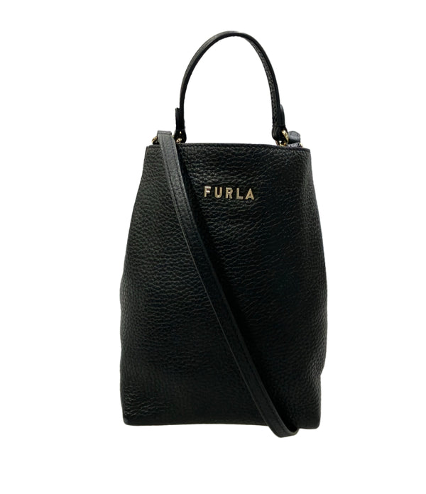 希少　FURLA スマホショルダーバッグ ブラック Furla ショルダーバッグ ポシェット スマホショルダー 2WAY 斜め掛け