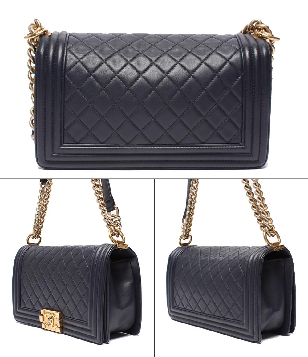 シャネル チェーンショルダーバッグ 肩掛け 斜め掛け ゴールド金具 ラムスキン ココマーク ボーイシャネル25 レディース CHANEL