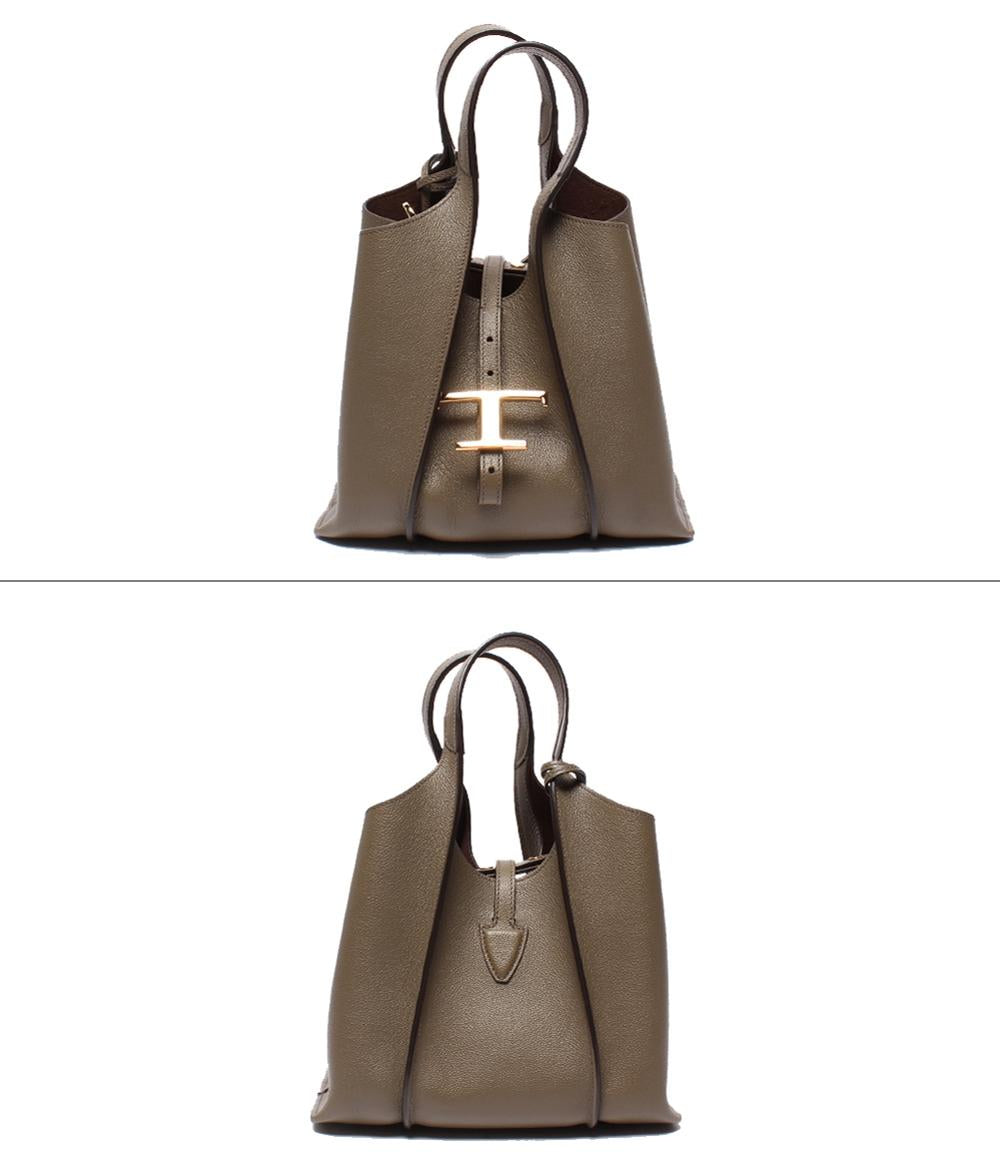 美品 TOD’S ハンドバッグ ショルダーバッグ Tタイムレス レザー ショッピングバッグ ミニ レディース トッズ