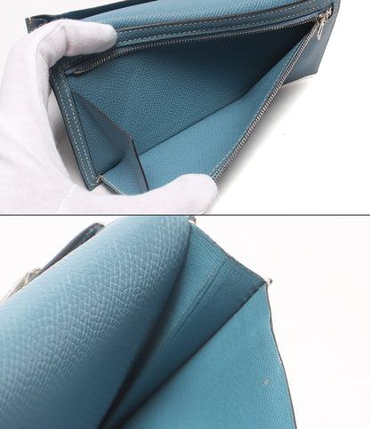 HERMES 長財布 □K刻印 シルバー金具 ヴォーエプソン ベアンスフレ レディース メンズ エルメス