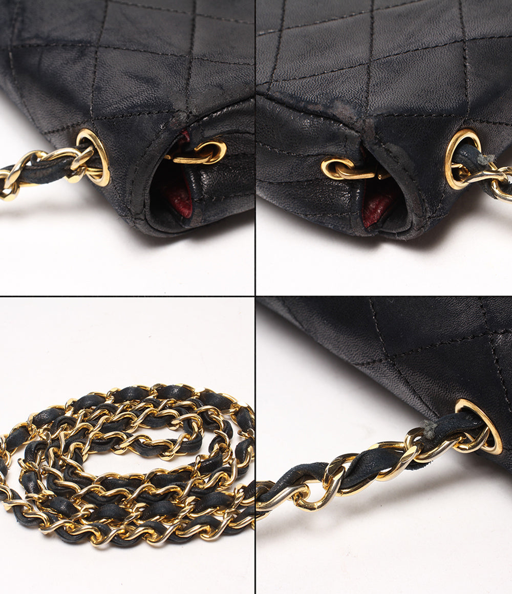 CHANEL チェーンショルダーバッグ ゴールド金具 シングルチェーン シングルフラップ デカココ マトラッセ レディース シャネル