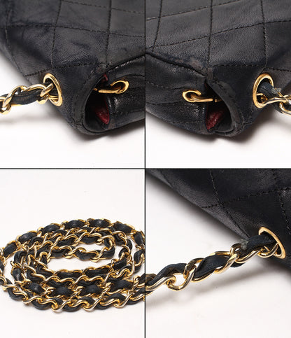CHANEL チェーンショルダーバッグ ゴールド金具 シングルチェーン シングルフラップ デカココ マトラッセ レディース シャネル