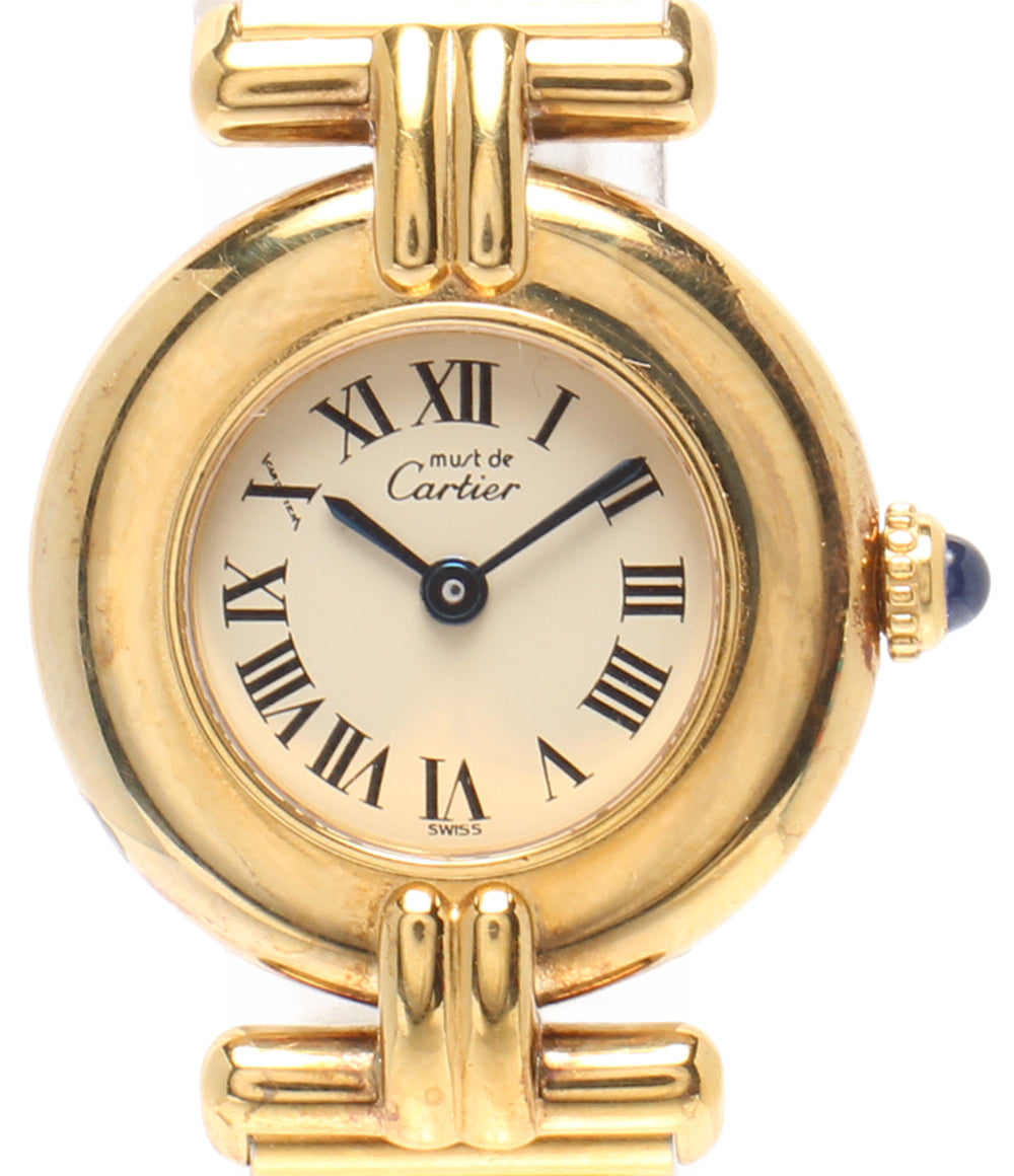 Cartier 腕時計 マストコリゼ マスト ドゥ カルティエ クオーツ ホワイト 590002 レディース カルティエ