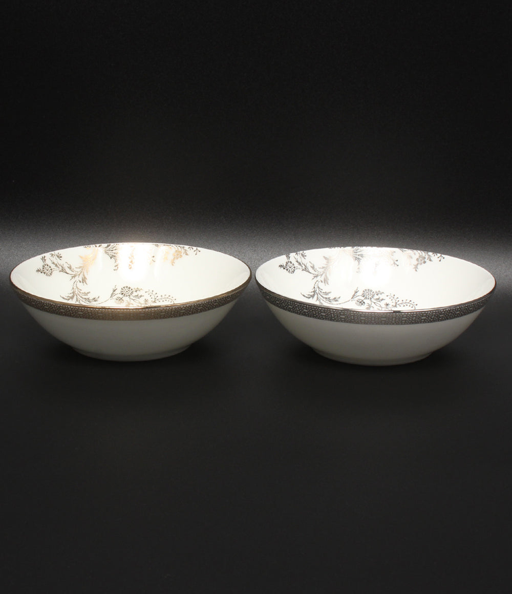 美品 WEDGWOOD マルチソーサー 皿 2点セット 13cm ヴェラ ウォン ヴェラレース プラチナ ゴールド ウェッジウッド