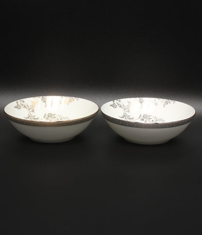 美品 WEDGWOOD マルチソーサー 皿 2点セット 13cm ヴェラ ウォン ヴェラレース プラチナ ゴールド ウェッジウッド