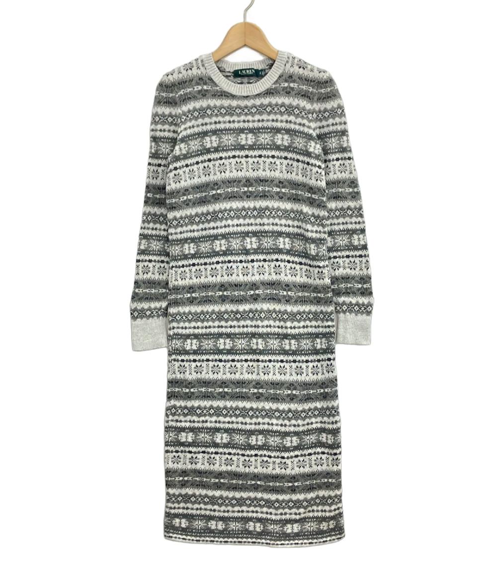 美品 ローレン ラルフ ローレン 長袖ニットワンピース レディース SIZE SP (S) LAUREN  RALPH LAUREN