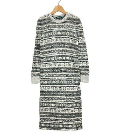 美品 ローレン ラルフ ローレン 長袖ニットワンピース レディース SIZE SP (S) LAUREN  RALPH LAUREN