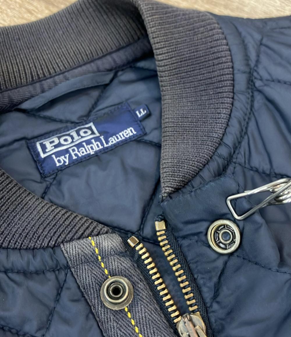 POLO RALPH LAUREN キルティングジャケット ネイビー ジップアップ スナップボタン メンズ SIZE LL ポロ・ラルフローレン