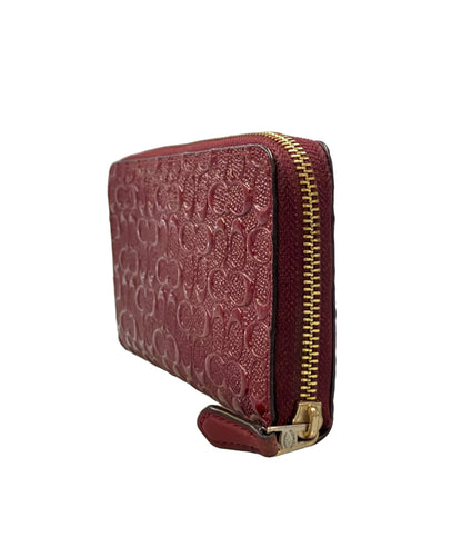 COACH ラウンドファスナー長財布 ミニシグネチャー レディース コーチ