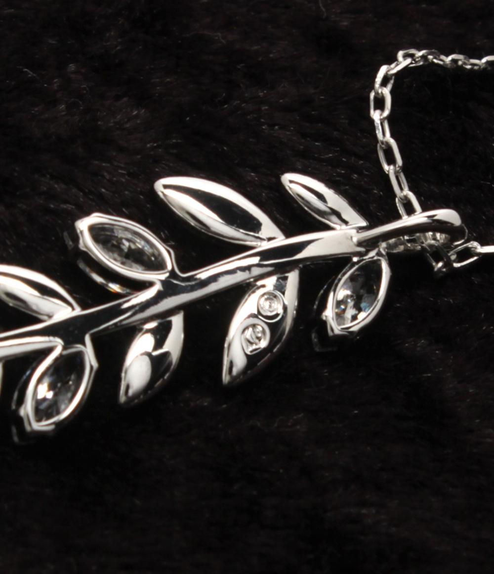 美品 SWAROVSKI ネックレス リーフモチーフ レディース スワロフスキー