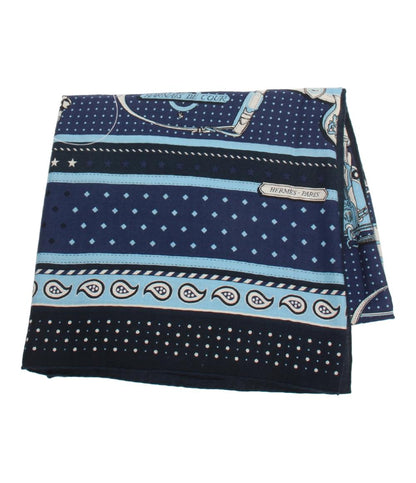 美品 HERMES スカーフ カレジェアン140 HARNAIS DE COUR レディース メンズ エルメス