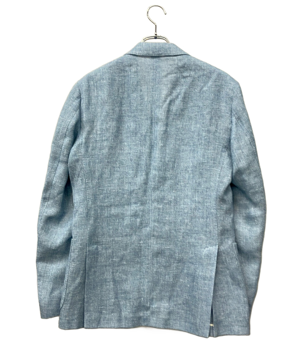 美品 LARDINI テーラードジャケット タグ ブートニエール付き リネンウールバスケットクロス ES6202 メンズ SIZE 48 (L) ラルディーニ