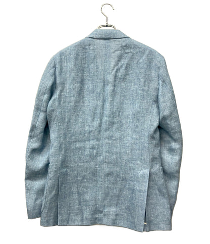 美品 LARDINI テーラードジャケット タグ ブートニエール付き リネンウールバスケットクロス ES6202 メンズ SIZE 48 (L) ラルディーニ