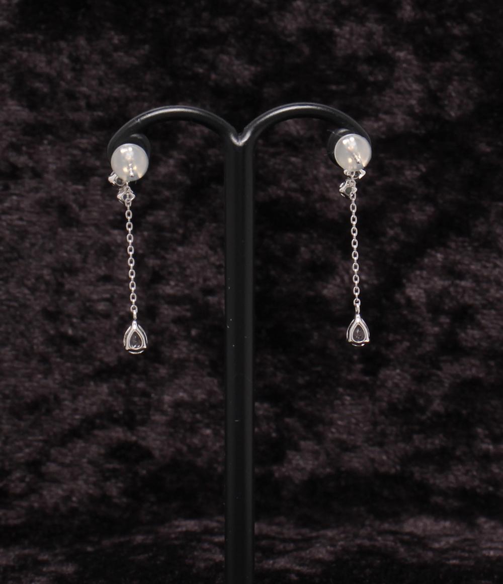 美品 4℃ ピアス K10 ブルートパーズ スイング レディース ヨンドシー