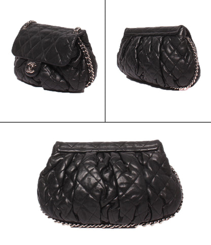 訳あり CHANEL チェーンショルダーバッグ シルバー金具 18番台 斜め掛け マトラッセ チェーンアラウンド レディース シャネル