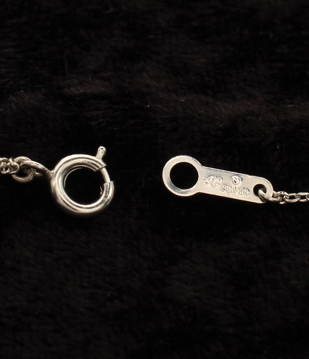 美品 ヨンドシー ネックレス SV ダイヤ ピンクトルマリン ハートモチーフ レディース 4℃