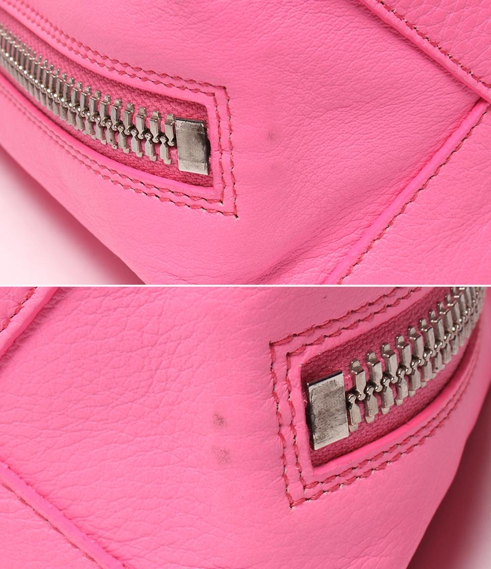 BALENCIAGA 2way ハンドバッグ ショルダーバッグ カーフスキンレザー ネオンピンク ショッキングピンク ペーパー ミニ A6 ジップアラウンド