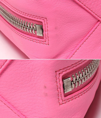 BALENCIAGA 2way ハンドバッグ ショルダーバッグ カーフスキンレザー ネオンピンク ショッキングピンク ペーパー ミニ A6 ジップアラウンド