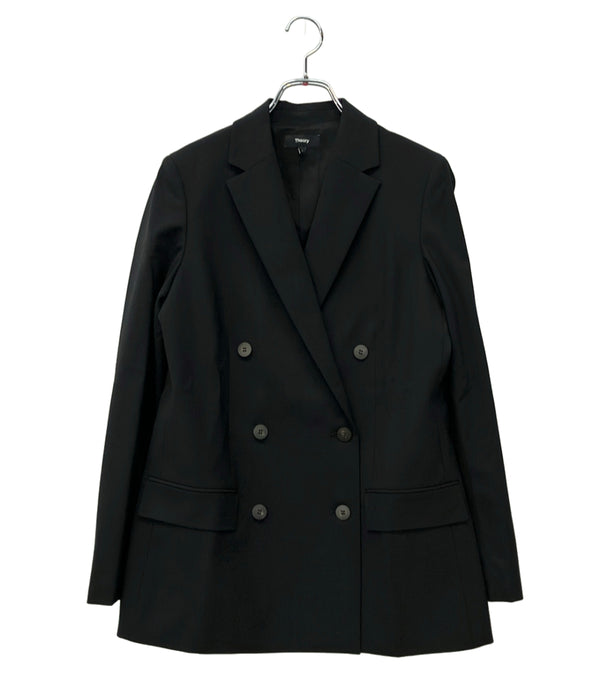 theory テーラードジャケット ダブルブレスト boxy db jkt PERFECTEDWOOL レディース SIZE 2 (M) セオリー