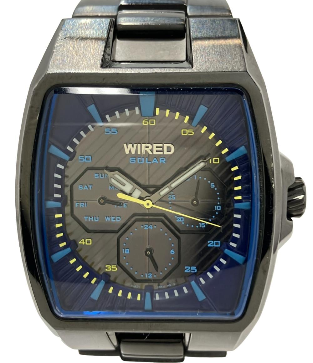 セイコー 腕時計 WIRED ソーラー ブラック V14J-0BA0 メンズ SEIKO