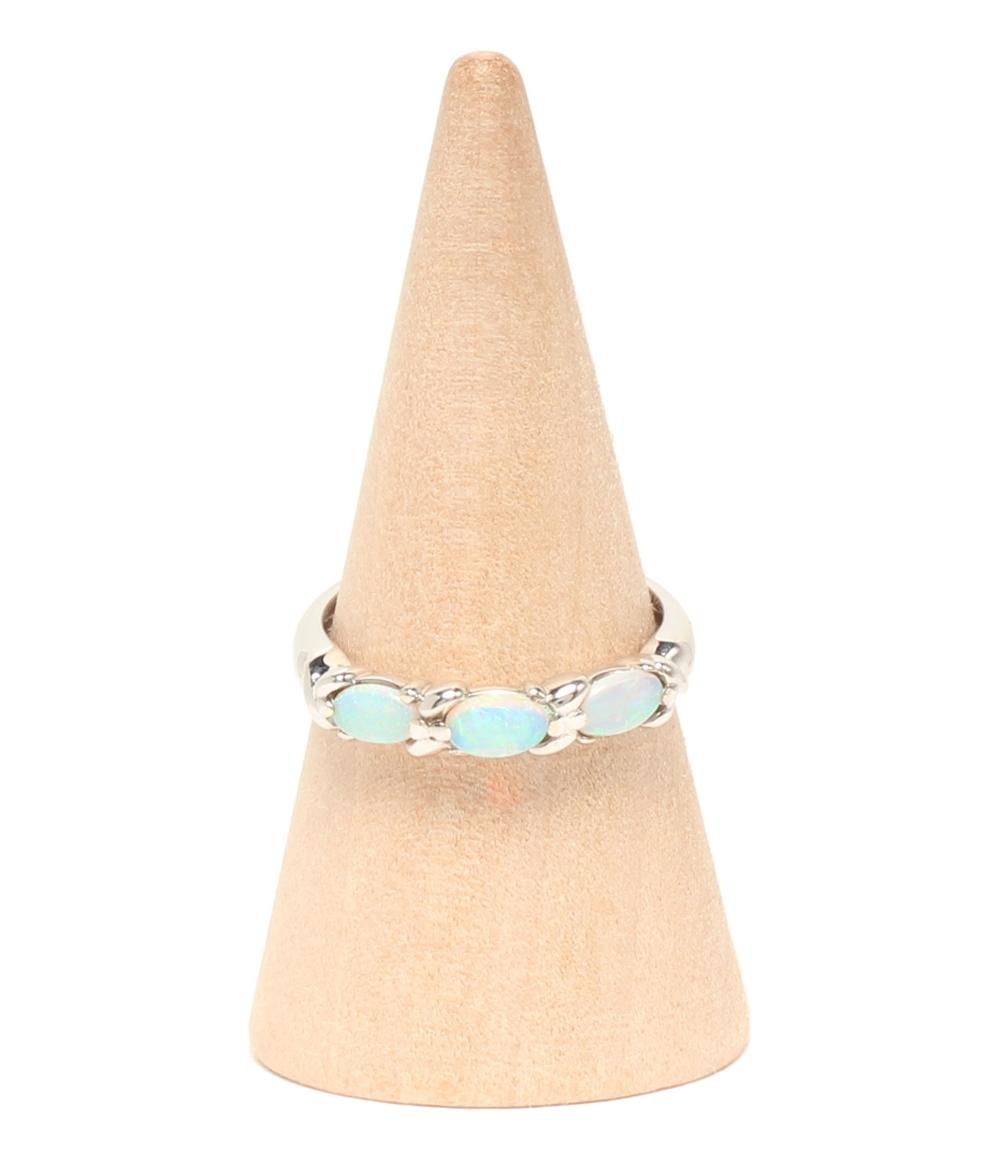 美品 リング 指輪 K14WG ホワイトオパール レディース SIZE 12号