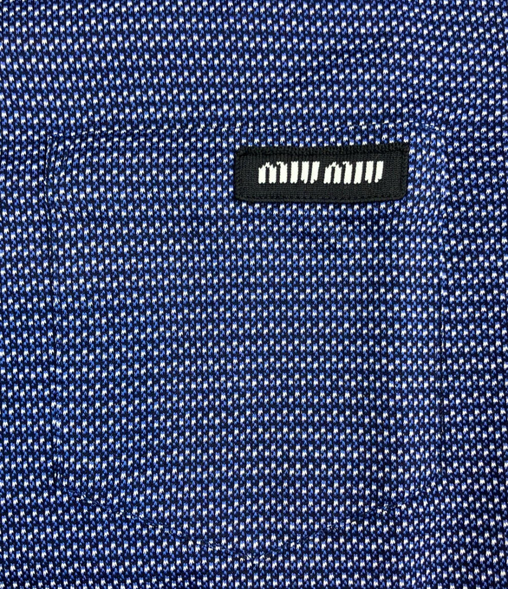 美品 Miu Miu ジャガードジャージ長袖Tシャツ MJLA47 レディース SIZE XS ミュウ ミュウ