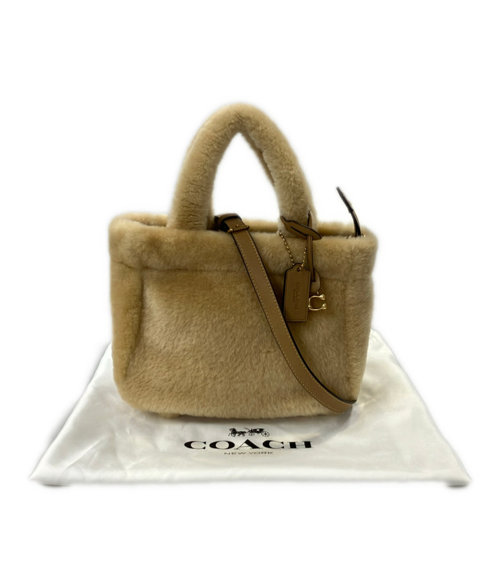 美品 COACH 2way ハンドバッグ ショルダーバッグ 斜め掛け ファー CM576 レディース コーチ