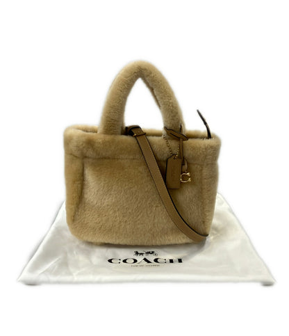 美品 COACH 2way ハンドバッグ ショルダーバッグ 斜め掛け ファー CM576 レディース コーチ