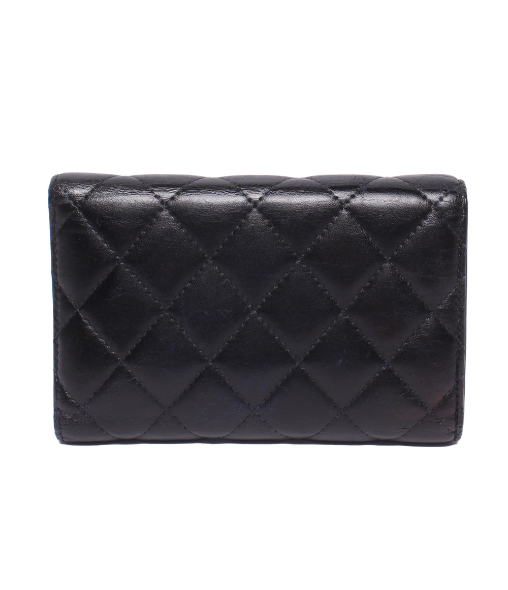 CHANEL 三つ折り財布 シルバー金具 26番台 マトラッセ レディース シャネル