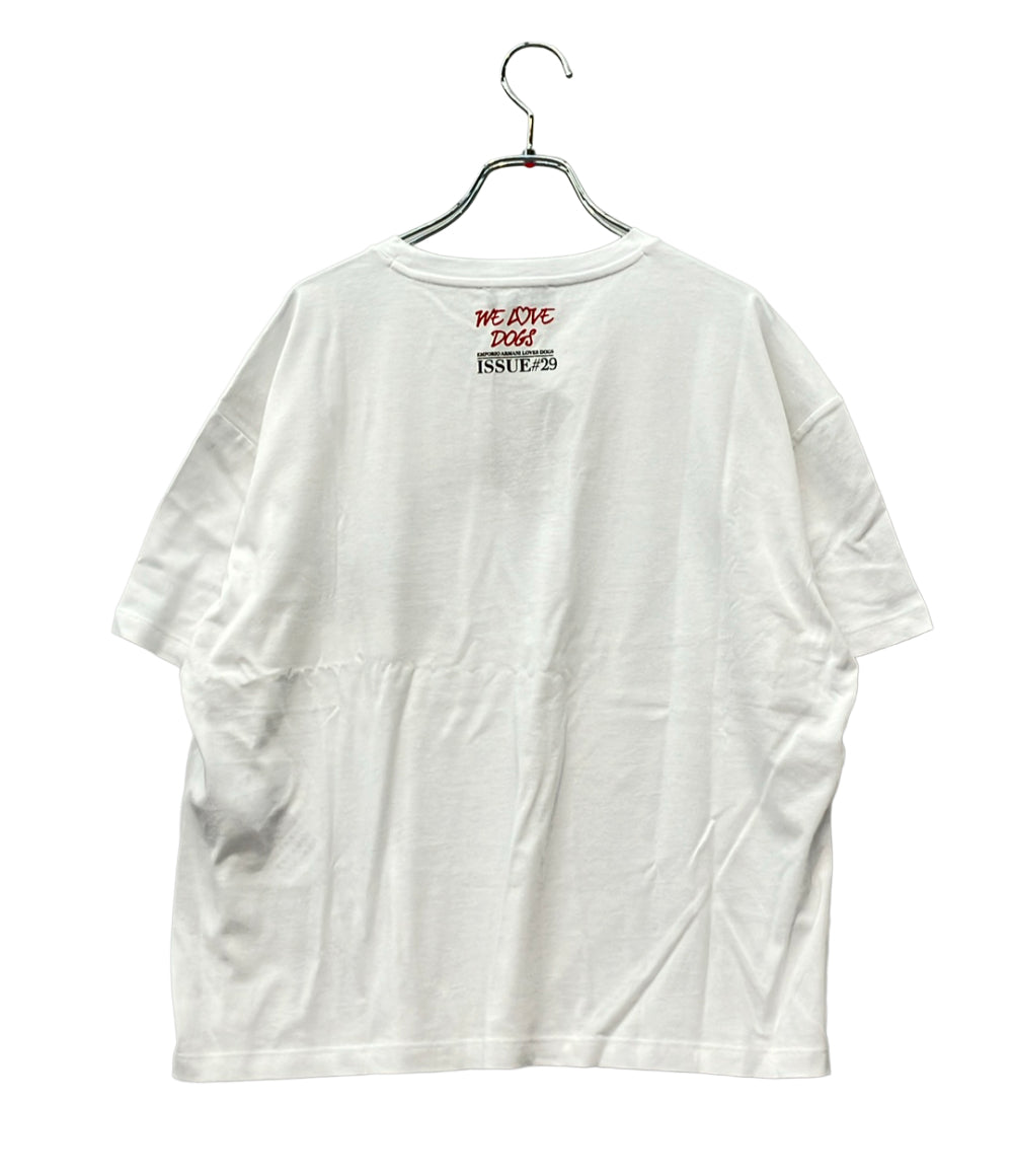 美品 Emporio Armani 半袖Tシャツ  WE LOVE DOGS #29 タグ 箱付き EW004386 AF24854 レディース SIZE L エンポリオ・アルマーニ