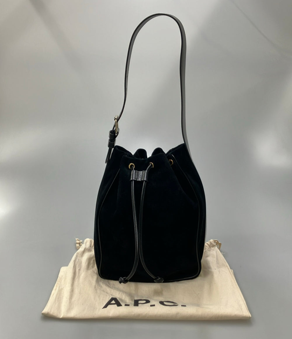 美品 A.P.C. ショルダーバッグ 巾着型 肩掛け スエード レディース アーペーセー