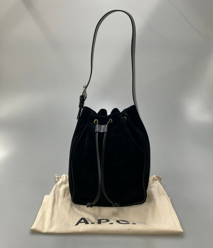 美品 A.P.C. ショルダーバッグ 巾着型 肩掛け スエード レディース アーペーセー