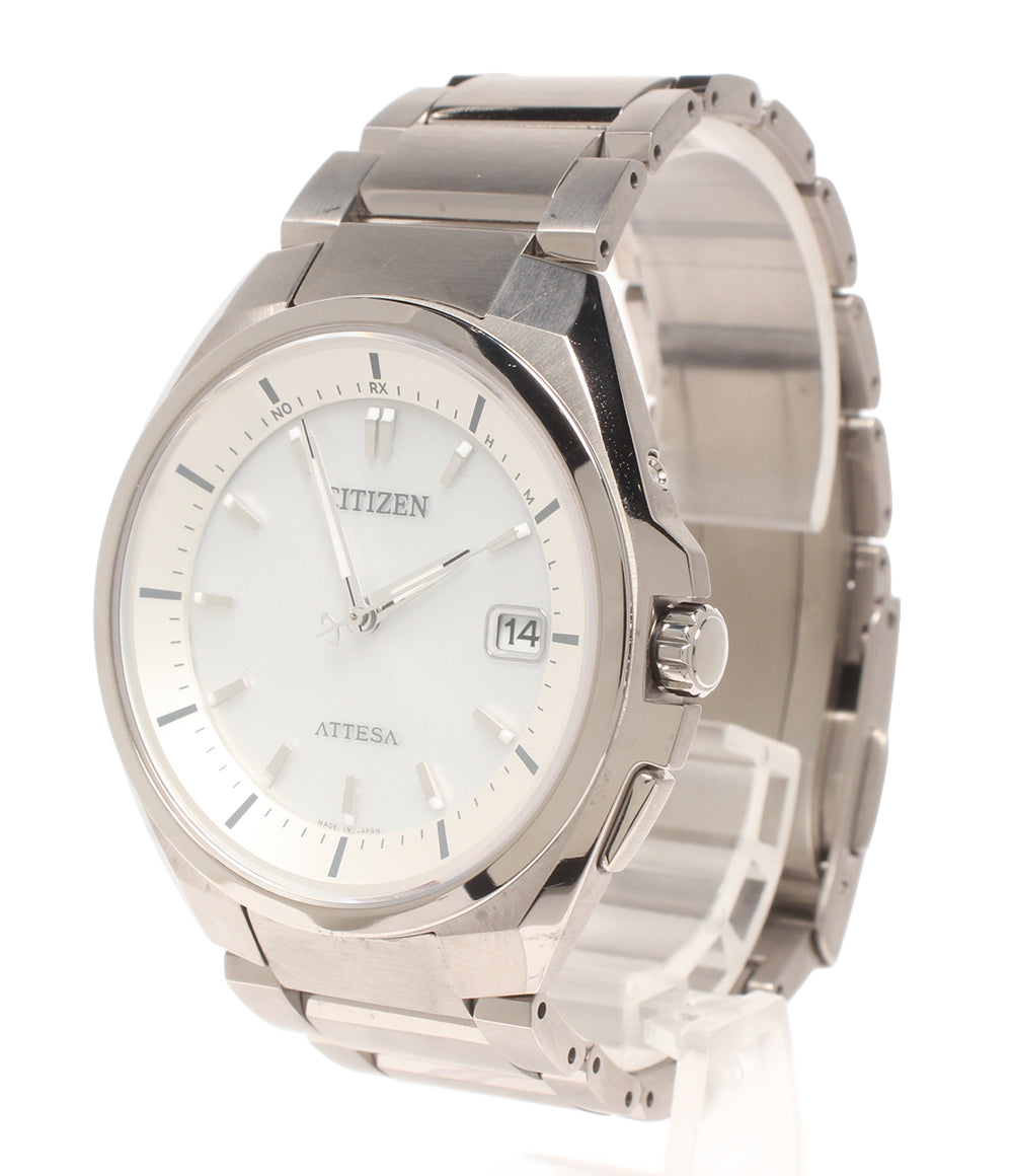 美品 CITIZEN 腕時計 電波ソーラー アテッサ ATTESA ソーラー シルバー H110-T016308 メンズ シチズン